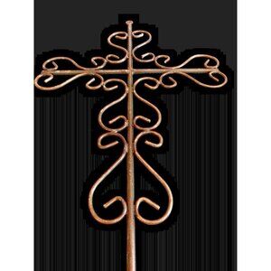 Cross Wrought Iron Hand Forged & Welded Wall Hanging Christian Crucifix 22 x 15